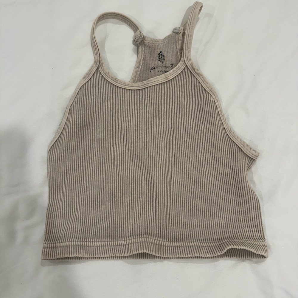 Tan Ribbed FP Movement Happiness Runs Tank